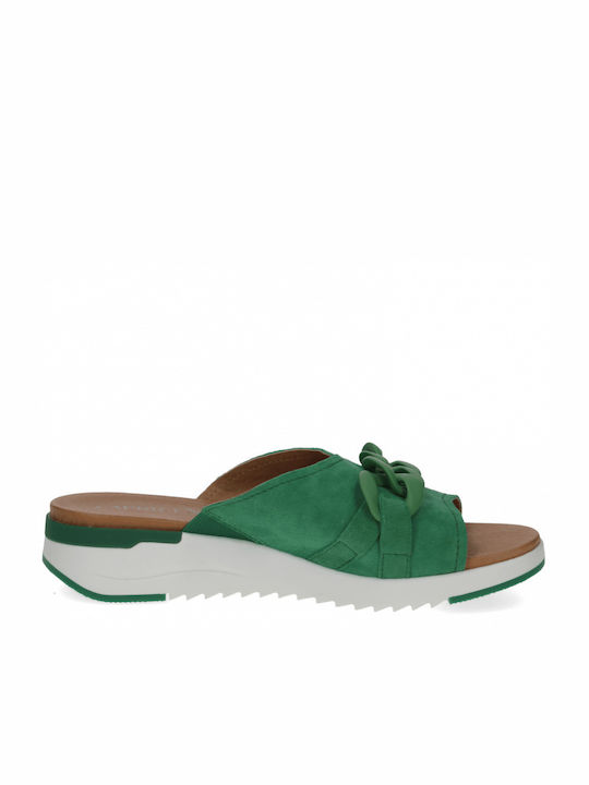 Caprice Anatomic Leather Women's Sandals Green