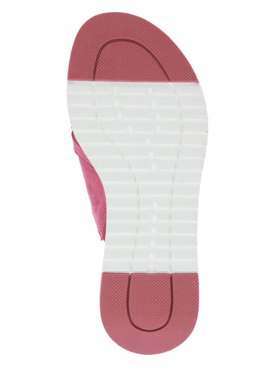Leather Women's Flat Sandals Anatomic in Fuchsia Color