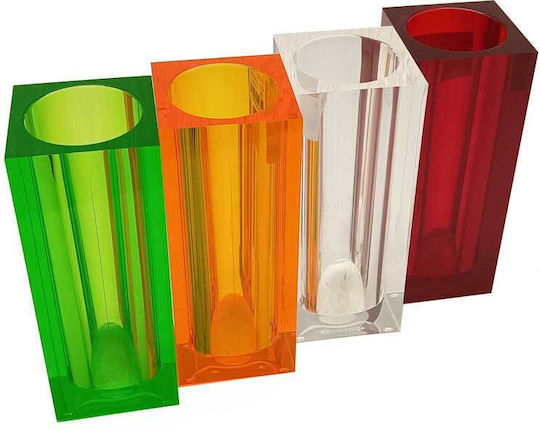 Plastic Vase Red 5x5x12.5cm