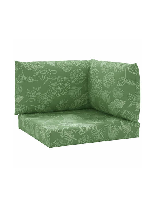 vidaXL Waterproof Pallet Bench Cushion Green 3pcs 60x60cm.