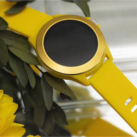 Forever Forever Colorum CW-300 43mm Smartwatch mit Pulsmesser (Gelb)