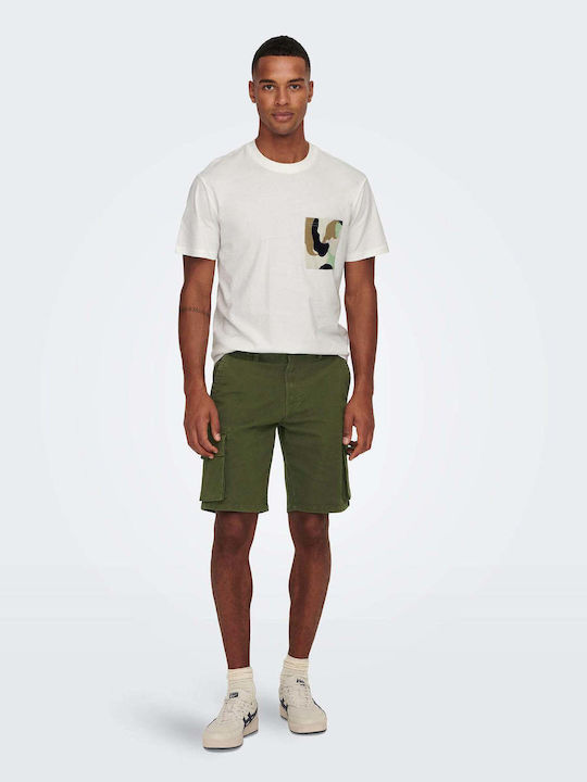 Only & Sons Men's Shorts Cargo Khaki