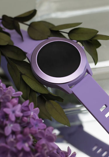 Forever Forever Colorum CW-300 43mm Smartwatch with Heart Rate Monitor (Purple)