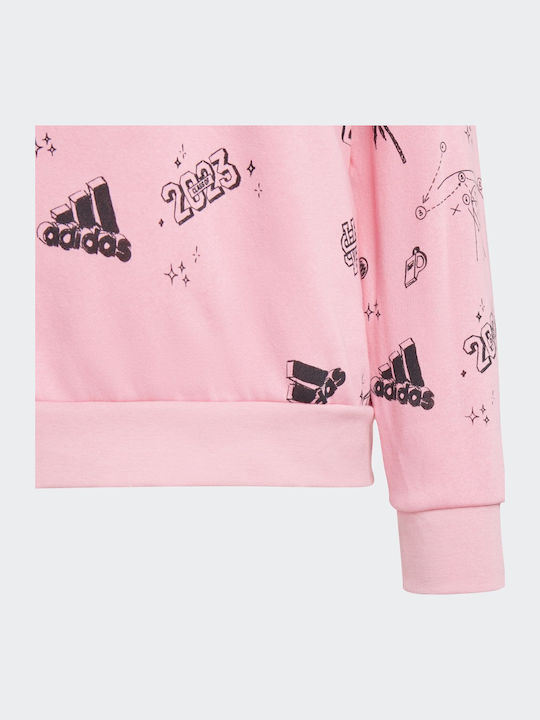 Kinder-Sweatshirt Rosa Love All Over Print