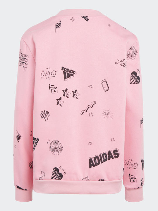 Kinder-Sweatshirt Rosa Love All Over Print