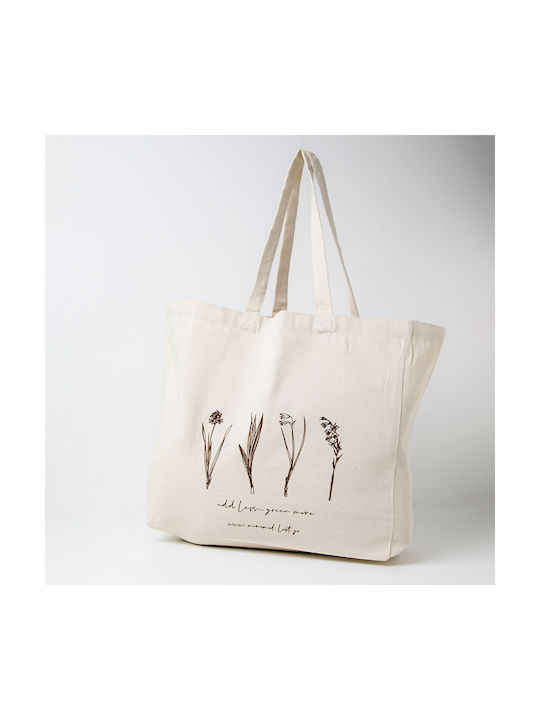 Minimal List Cotton Shopping Bag White