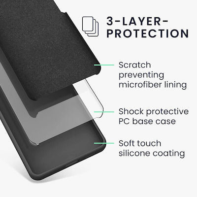 KWmobile Rubberized Back Cover Σιλικόνης Μαύρο (Redmi Note 12 4G)