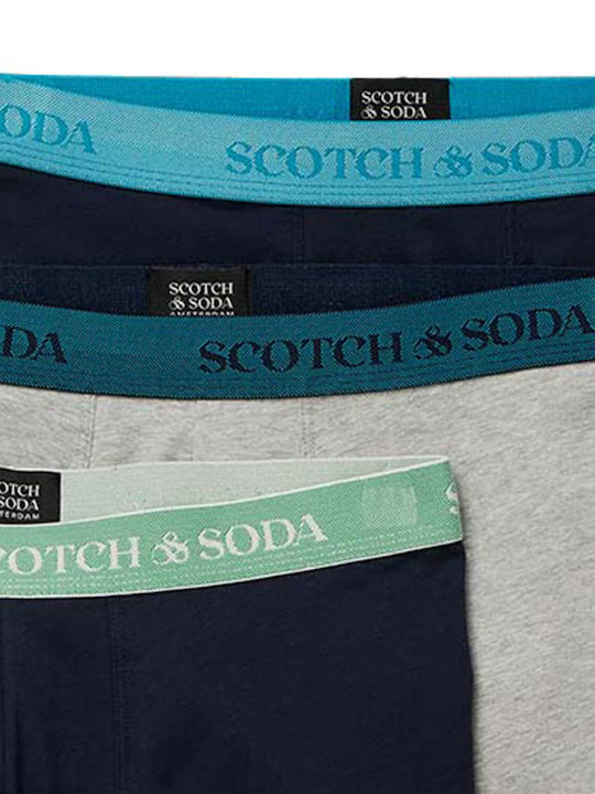 Scotch & Soda Herren Boxershorts Blau 3Packung