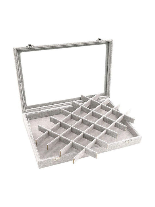 Velvet Gray Jewellery Box 20x15x5.2cm