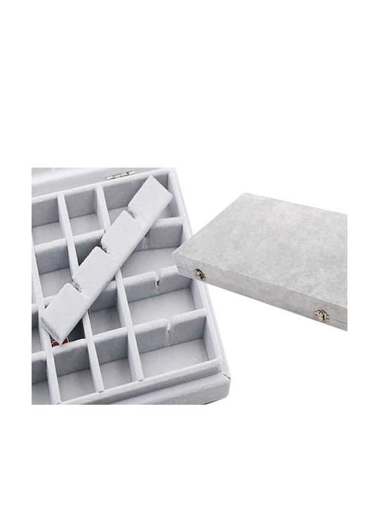 Velvet Gray Jewellery Box 20x15x5.2cm