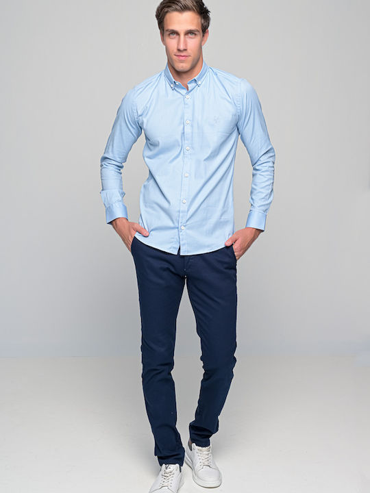 Harmony Long-sleeved Cotton Shirt Light Blue