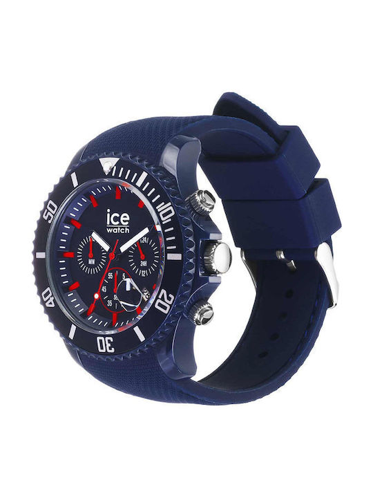 Ice Watch Chronograph Battery with Blue Rubber Strap