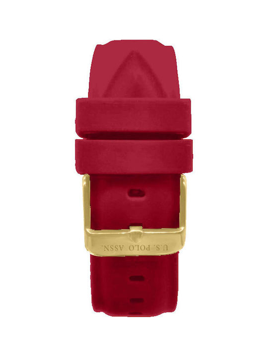 U.S. Polo Assn. Watch with Red Rubber Strap