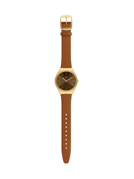 Swatch Leather Strap Brown 19mm