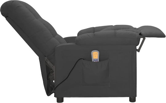 Massage Relax Armchair with Footstool Σκούρο Γκρι 74x99x102cm