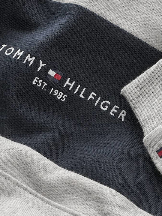 Kinder-Sweatshirt mit Kapuze und Taschen Gray Essential Colorblock