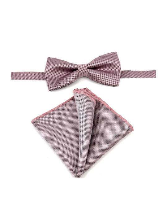 Legend Accessories Silk Bow Tie Set with Pochette Pink
