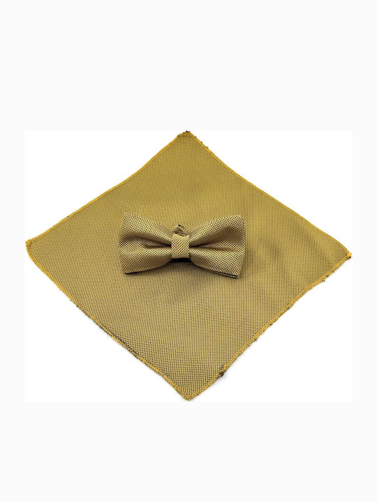 Legend Accessories Set Papion din material textil cu batista Auriu