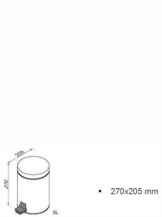 Geesa Standard Hotelia Μεταλλικό Καλαθάκι Μπάνιου 5lt Ασημί