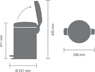 Brabantia Inox Банята на Кошче 12лт Бял