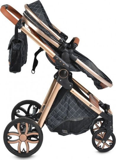 Cangaroo Alma Adjustable 2 in 1 Baby Stroller Suitable for Newborn Black 7.5kg