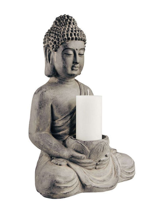Butlers Buddha Кандилник Полирезин в Сив Цвят 33x29.5x33бр 1бр
