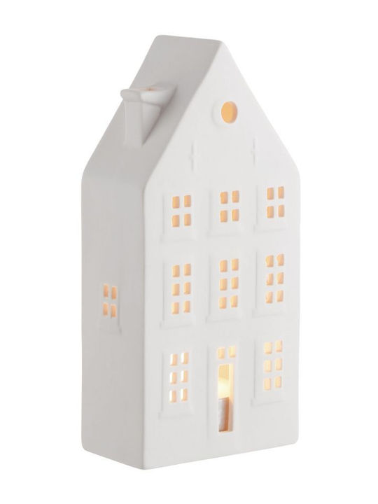 Butlers Amsterdam Kerzenhalter geeignet für Teelichter Keramik in Weiß Farbe 8x5x18.5cm 1Stück