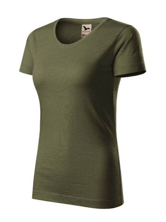 Malfini Ανδρικό Διαφημιστικό T-shirt Κοντομάνικο σε Καφέ Χρώμα
