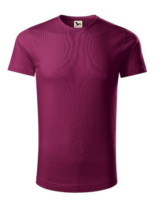 Malfini Ανδρικό Διαφημιστικό T-shirt Κοντομάνικο σε Μωβ Χρώμα