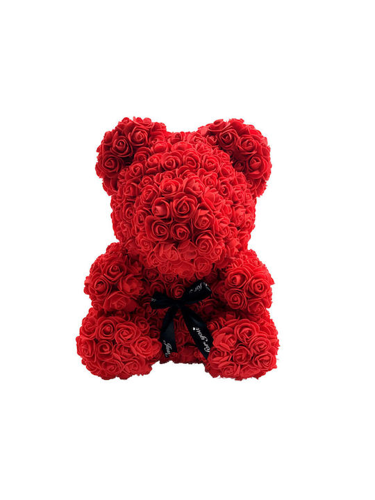 Bear of Artificial Roses Red 40cm in Box