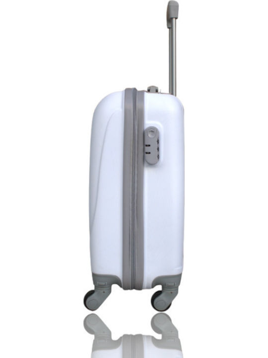 Olia Home Cabin Hard Suitcase White with 4 Wheels Height 50cm