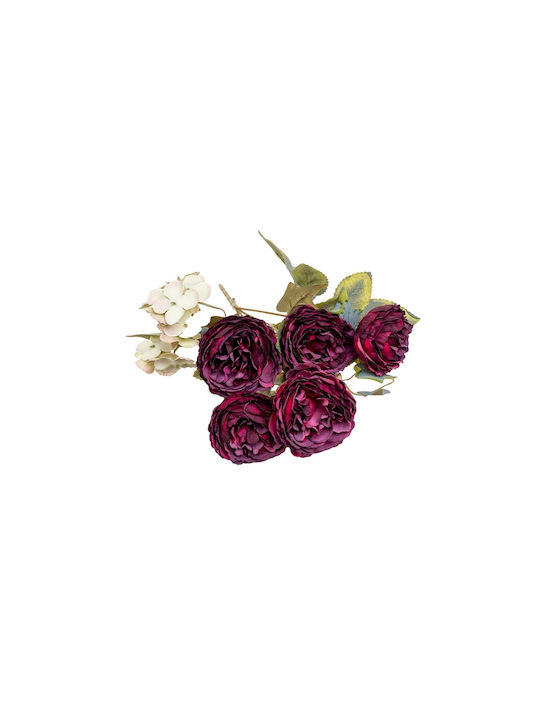 Bouquet of Artificial Flowers Rose Burgundy 30cm 1pcs