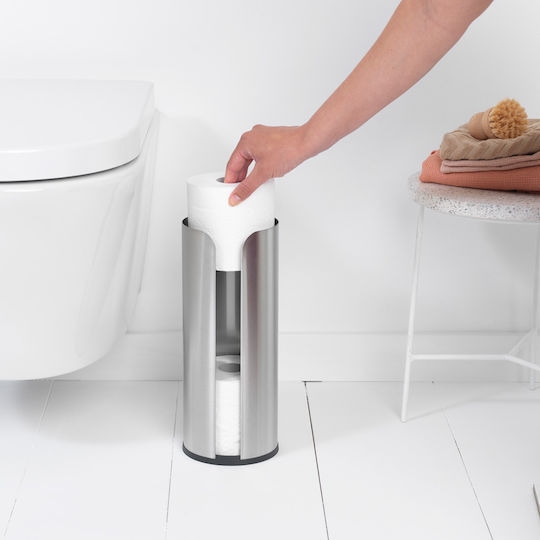 Brabantia Χαρτοθήκη Δαπέδου Μεταλλική Ασημί