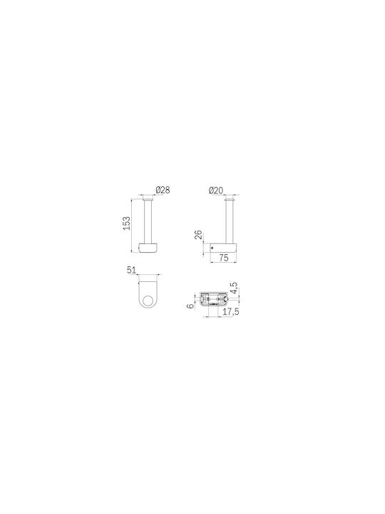 Inda Wall-mounted Paper Holder Metallic Silver