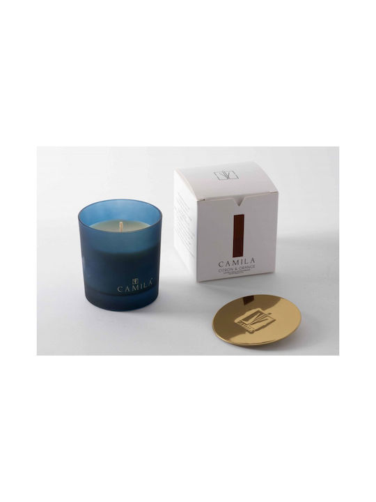 Camila Scented Candle Cedro & Arancia Jar Blue 200gr 1pcs