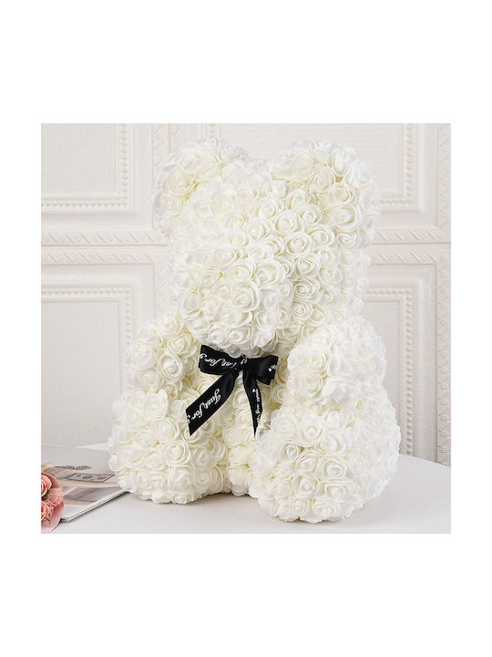 Dorosimo Teddy Bear from Artificial Roses White 35cm in Box 1pcs