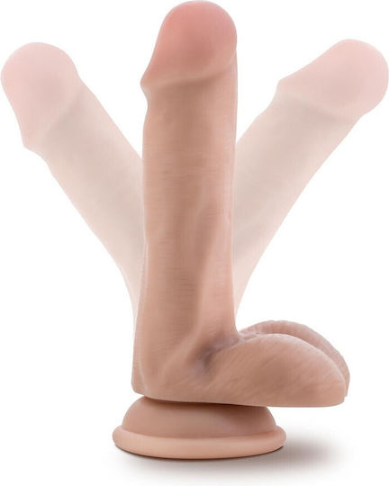 Dr. Skin Plus Posable Glass Dildo with Balls and Suction Cup Vanilla 15cm