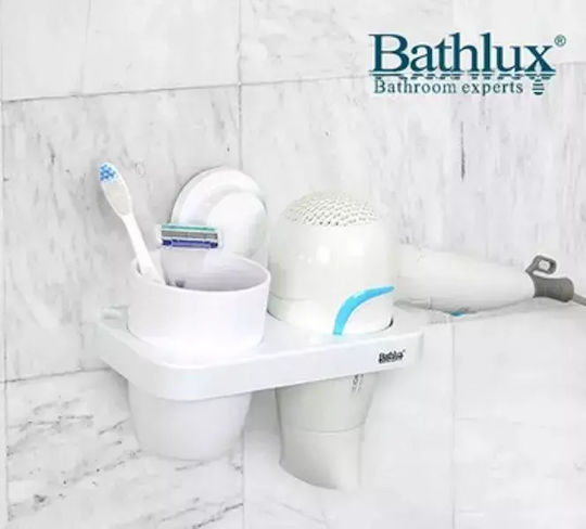 Bathlux Επιτοίχια Θήκη Οργάνωσης με Βεντούζα Λευκή