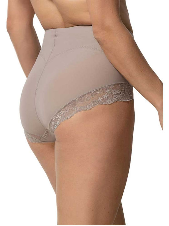 Luna High-waisted Women's Slip Seamless with Lace Beige