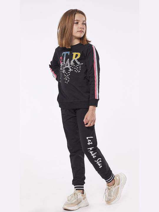 Εβίτα Kids Sweatpants Set Black 2pcs