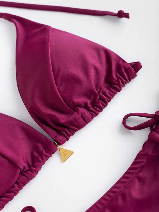 Set Bikini Triunghi & Brazilia Talie Înaltă Violet