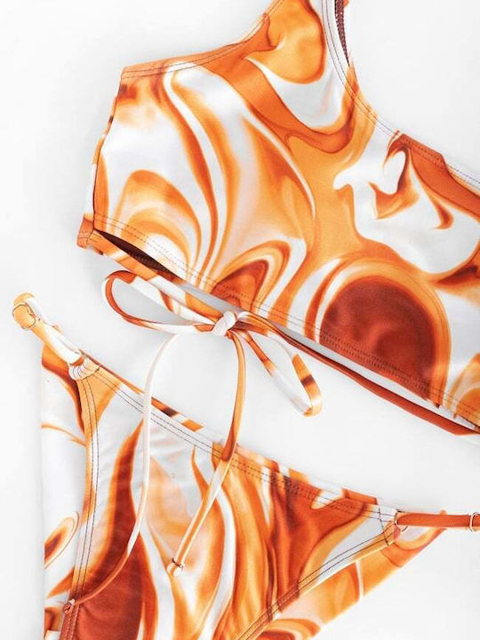 Set Bikini Mit Einer Schulter Mit Abnehmbarer Verstärkung & Brazil Orange
