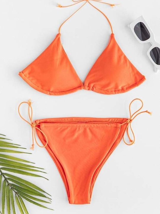 Bikini-Set Dreieck mit Abnehmbarer Verstärkung Orange