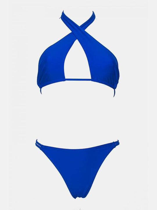 Set Bikini Triunghi Cu Burete Detașabil Albastru