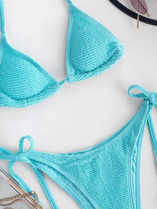 Bikini-Set Dreieck mit Abnehmbarer Verstärkung & Brasilien Türkis
