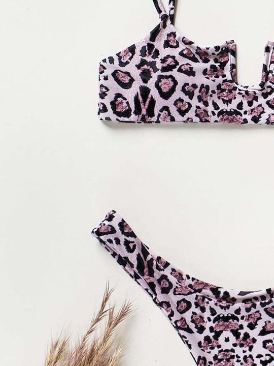 Set Bikini cu Burete Detașabil Brazilia Animal Print