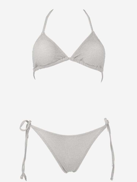 Set Bikini 3 Stücke Dreieck Silber