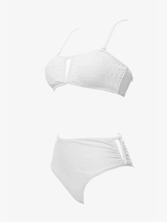 Set Bikini Cu Burete Detașabil Brazilia Alb