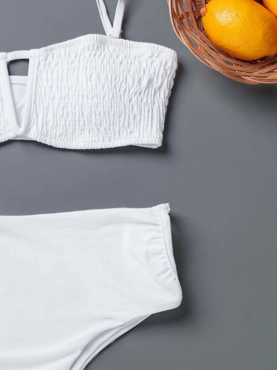 Set Bikini Cu Burete Detașabil Brazilia Alb