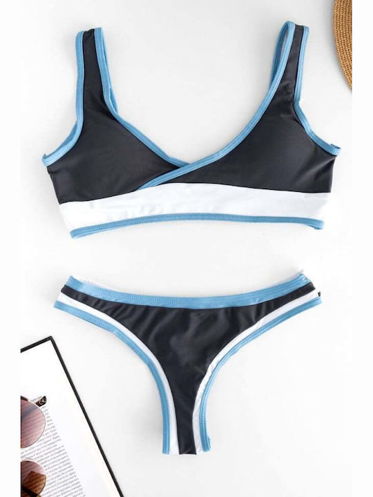 Αθλητικό Set Bikini Μπουστάκι & String Μαύρο